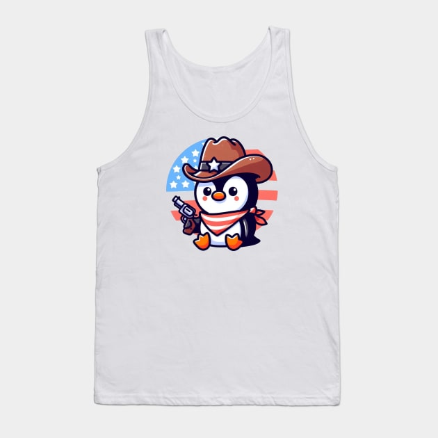 A Whimsical Tribute to American Culture in Cartoon Style Tank Top by ragil_studio